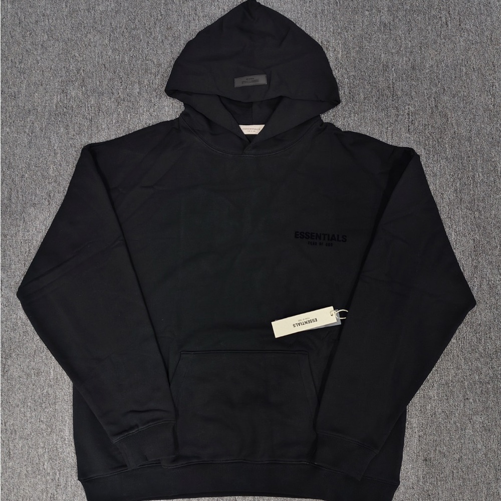 Essentials Black Hoodie for Men